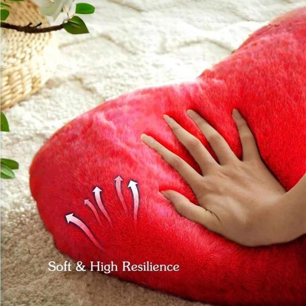 NEW Red Heart-Shaped Plush Pillow